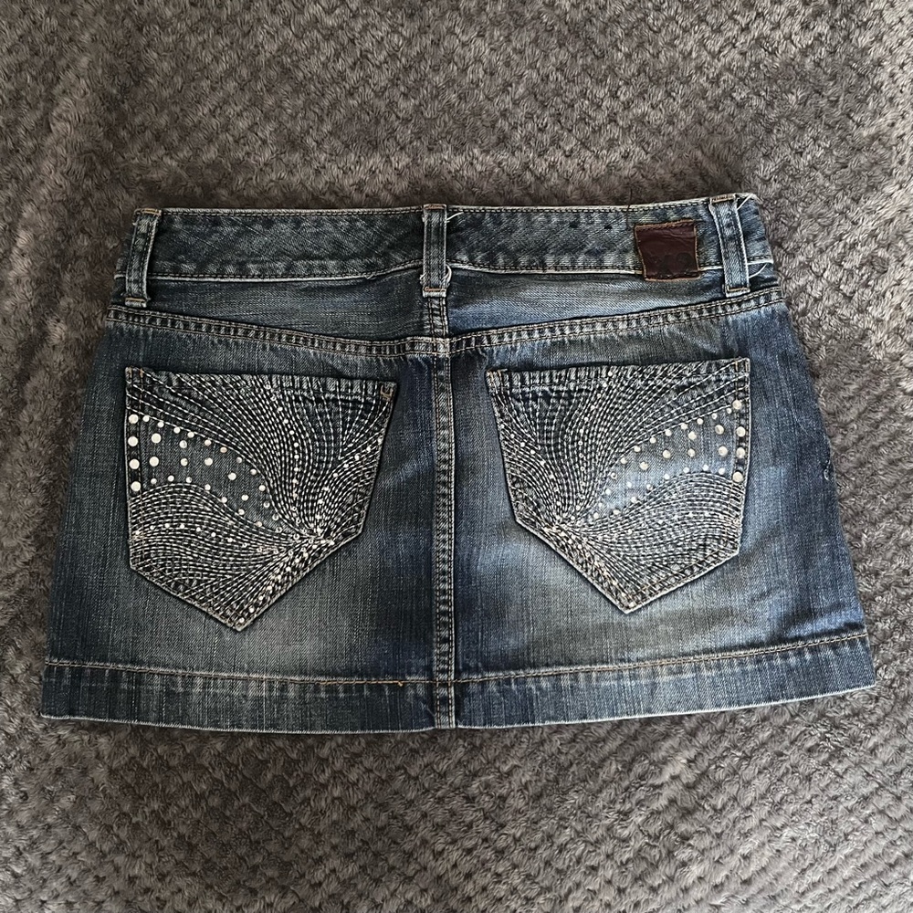 bling denim mini skirt